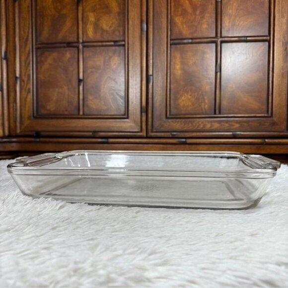 Vintage Anchor Ovenware 3qt Clear Rectangular Baking Dish 9" x 13.5" x 2" - Picture 4 of 12